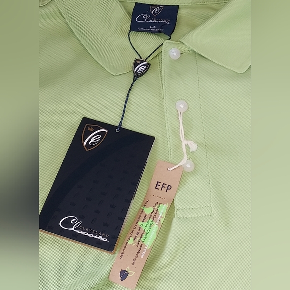 Cleveland Classics Lime Collared Partial Button Down Short Sleeve Shirt NWT - Picture 9 of 11